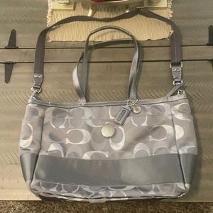 Coach Gray emblem tote with shoulder straps